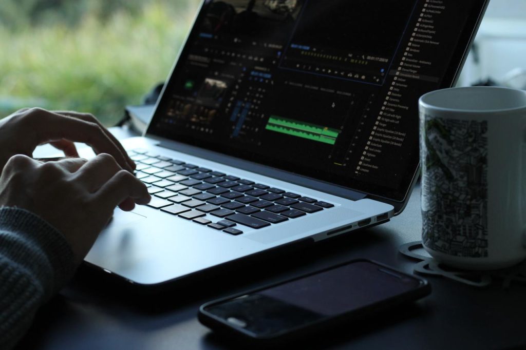 man using laptop