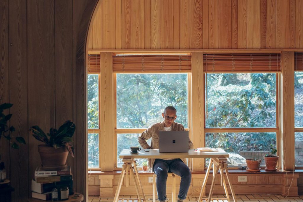 man with a laptop