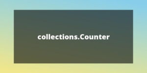 collections counter